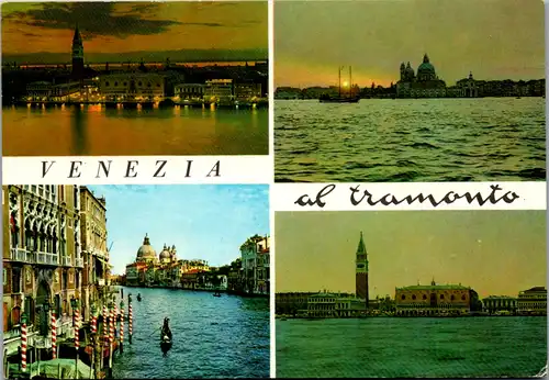 7655 - Italien - Venezia al tramonto , Mehrbildkarte - gelaufen 1983