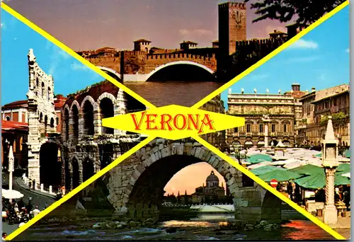 7661 - Italien - Verona , Mehrbildkarte - gelaufen 1993