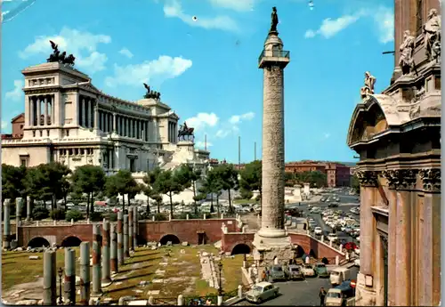 7696 - Italien - Roma , Monumento a Vittorio Emanuelle II e còlonna Traiana - gelaufen 1986