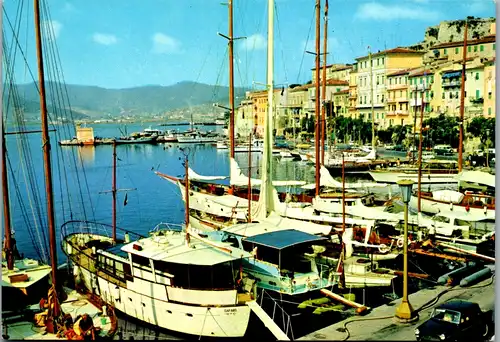 7701 - Italien - Isola d' Elba , Panfili nella Darsena , Schiff , Boot , Bucht , Hafen - gelaufen 1971