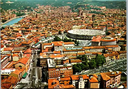 7703 - Italien - Verona , Panorama - gelaufen 1992
