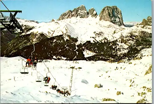 7706 - Italien - Dolomiti , Trentino , Pecol , Belvedere con Gr. Sassolungo , Sessellift - gelaufen 1996