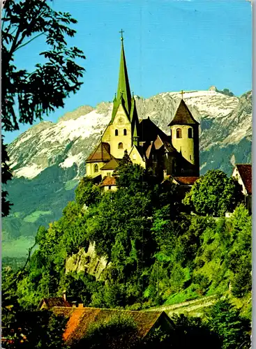 7718 - Vorarlberg - Rankweil , Liebfrauenkirche gegen Kreuzberge und Altmann - nicht gelaufen