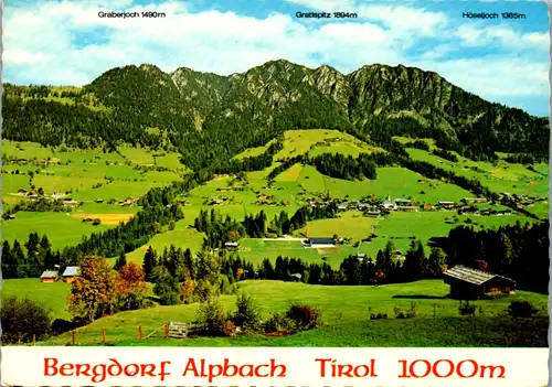 7728 - Tirol - Alpbach , Panorama , Bergdorf - gelaufen 1975