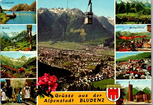 7741 - Vorarlberg - Bludenz , Lünersee , Brand , Muttersberg , Mehrbildkarte - gelaufen 1972