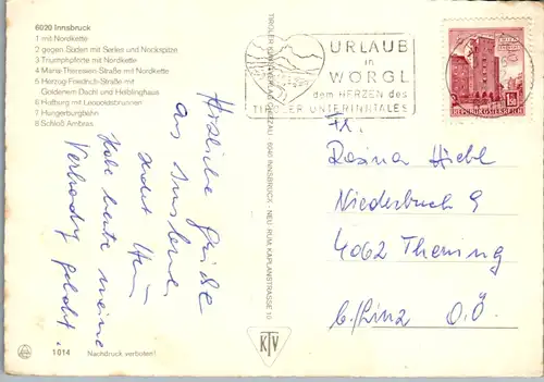 7747 - Tirol - Innsbruck , Nordkette , Nockspitze , Triumphpforte , Mehrbildkarte - gelaufen 1972