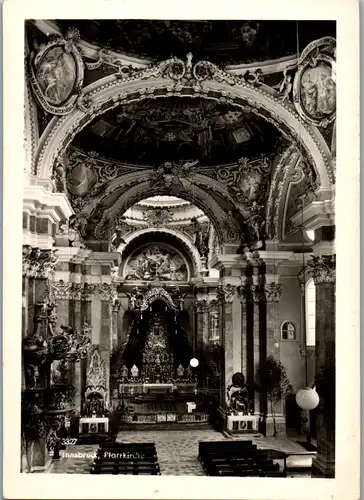 7758 - Tirol - Innsbruck , Pfarrkirche , Innenansicht - gelaufen 1956