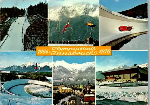 7759 - Tirol - Innsbruck , Olympiastadt , Bergisel , Sprungschanze , Igls , Eishalle , Nordkette , Bob - gelaufen 1976