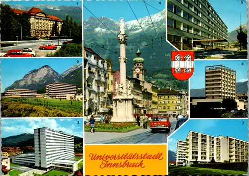 7773 - Tirol - Innsbruck , Universität , Technische Hochschule , Chirurhische Klinik , Chemisches Institut - gelaufen 1971