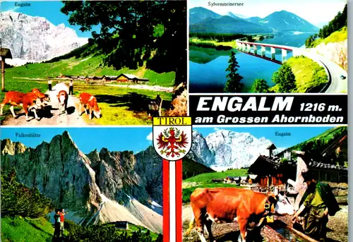 7801 - Tirol - Engalm am Grossen Ahornboden , Falkenhütte , Sylvensteinersee , Mehrbildkarte - gelaufen 1997