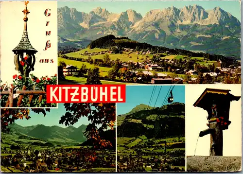 7811 - Tirol - Kitzbühel gegen wilden Kaiser , gegen Süden , Hahnenkammbahn , Horn - gelaufen 1977