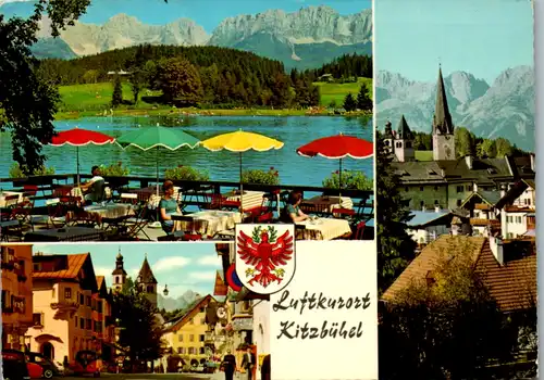 7817 - Tirol - Kitzbühel , Schwarzsee gegen wilden Kaiser , Vorderstadt - gelaufen