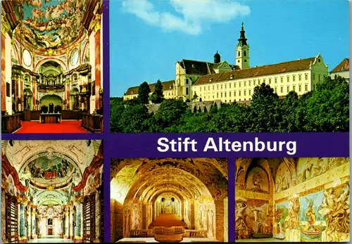 7835 - Niederösterreich - Stift Altenburg , Bibliothek , Krypta , Sala terrena , Mehrbildkarte - gelaufen 1984