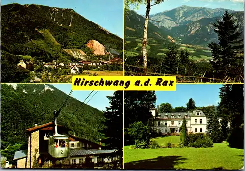 7847 - Niederösterreich - Hirschwang an der Rax , Schneeberg , Raxseilbahn , Erholungsheim , Mehrbildkarte - gelaufen 1977