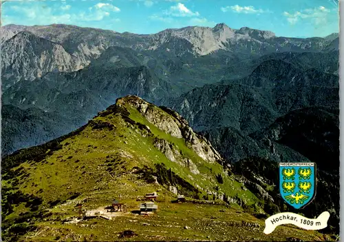 7865 - Niederösterreich - Hochkar , Sessellift Bergstation , Blick auf das Hochschwabmassiv - gelaufen 1974