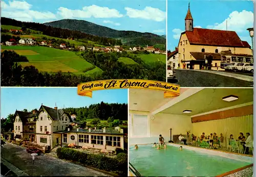 7873 - Niederösterreich - St. Corona am Wechsel , Wallfahrtskirche , Emil Strobl´s Hotel Trauthof , Restaurant - gelaufen 1976