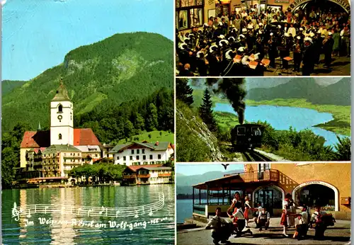 7889 - Oberösterreich - St. Wolfgang , Hotel Weißes Rößl , Platzkonzert , Schafbergbahn , Wolfganger Schuhplattler - gelaufen