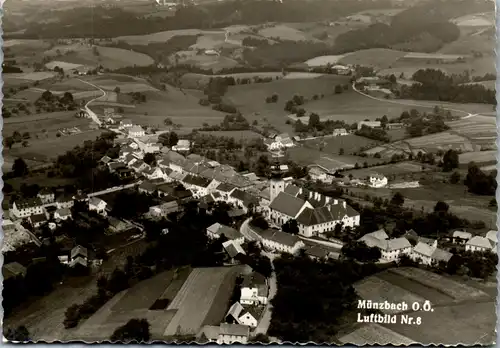 7896 - Oberösterreich - Münzbach , Panorama aus der Luft - gelaufen 1969