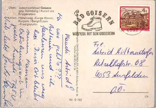 7905 - Oberösterreich - Bad Goisern , Jodschwefelbad , Kalmberg , Krippenstein , Ewige Wand , Predigstuhl - gelaufen