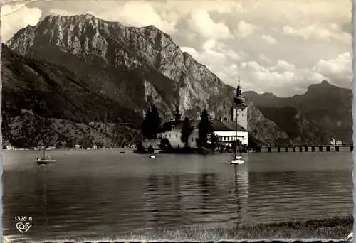 7921 - Oberösterreich - Gmunden am Traunsee , Schloß Ort mit Traunsee , Salzkammergut - gelaufen 1962