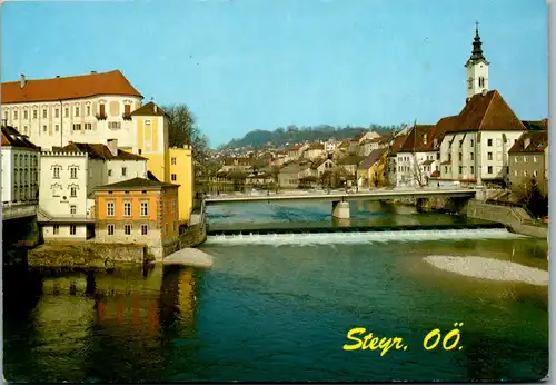 7930 - Oberösterreich - Steyr an der Enns , Schloß Lamberg , Brücke - gelaufen 1981