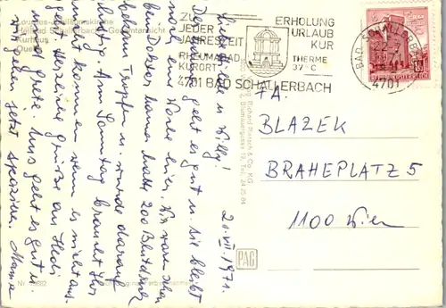 7960 - Oberösterreich - Bad Schallerbach , Lourdes Jubiläumskirche , Heilbad , Kurhaus , Quelle - gelaufen 1971