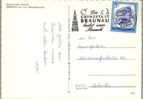 7966 - Oberösterreich - Braunau am Inn , Altstadt - gelaufen 1981