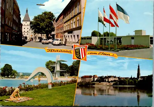 7996 - Oberösterreich - Braunau am Inn , Salzburger Vorstadt , Freizeitzentrum , Schwimmbad , Simbach , Mehrbildkarte - nicht gelaufen