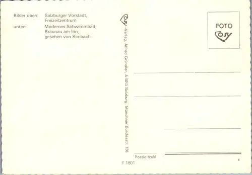 7996 - Oberösterreich - Braunau am Inn , Salzburger Vorstadt , Freizeitzentrum , Schwimmbad , Simbach , Mehrbildkarte - nicht gelaufen