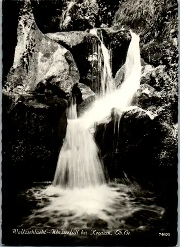 7998 - Oberösterreich - Kreuzen , Wolfsschlucht Wasserfall - gelaufen 1968