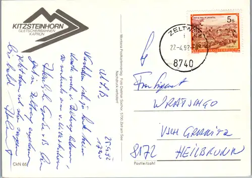 8010 - Salzburg - Kitzsteinhorn , Kaprun , Mehrbildkarte - gelaufen 1992