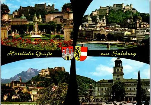 8011 - Salzburg - Salzburg , Mozartstadt , Mehrbildkarte - gelaufen 1992