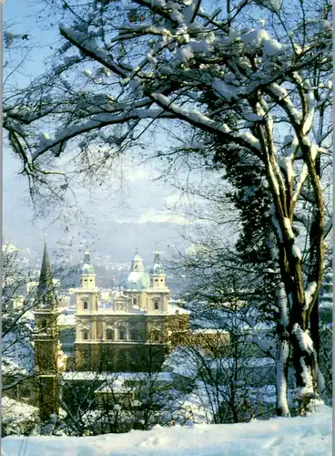 8015 - Salzburg - Salzburg im Winter , Dom und Franziskanerkirche - gelaufen 1991