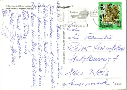 8028 - Salzburg - Bad Hofgastein , Schischaukel , Stubnerkogel , Schloßalm , Mehrbildkarte - gelaufen 1995