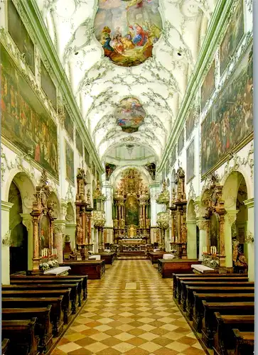 8030 - Salzburg - Salzburg , Benediktiner Erzabtei St. Peter , Blick zum Hochaltar - nicht gelaufen