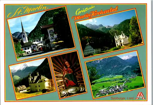 8033 - Salzburg - St. Martin bei Lofer , Maria Kirchental , Pension Millinger , Mehrbildkarte - gelaufen