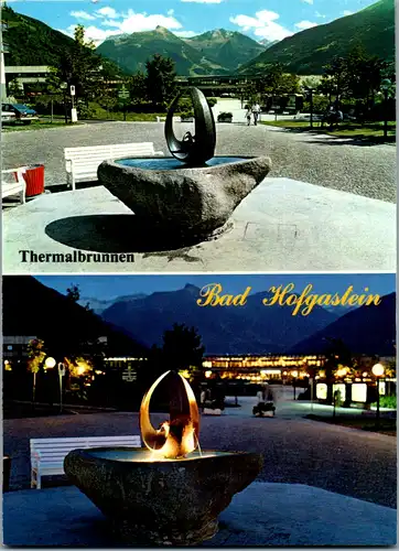 8037 - Salzburg - Bad Hofgastein , Thermalbrunnen , Elisabeth Hampl Brunnen am Tauernplatz - gelaufen