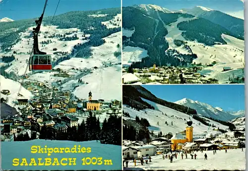 8041 - Salzburg - Saalbach mit Schattbergbahn , Zwölferkogel , Gondel - gelaufen 1980