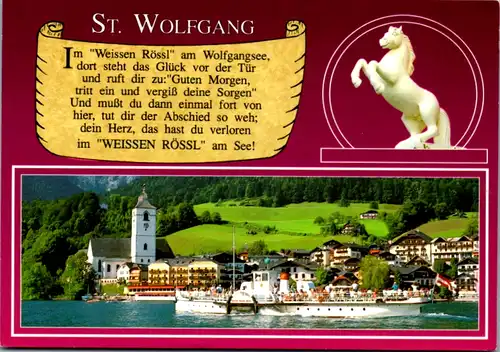 8053 - Oberösterreich - St. Wolfgang am Wolfgangsee , Salzkammergut , Schaufelraddampfer - gelaufen 1991