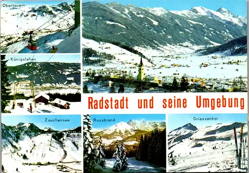 8075 - Salzburg - Radstadt und seine Umgebung , Zauchensee , Königslehen , Rossbrand , Mehrbildkarte