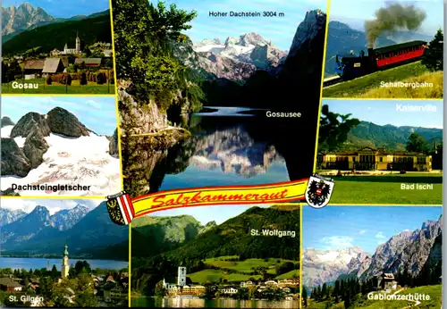 8081 - Salzburg - Salzkammergut , Gosau , St. Gilgen , Schafbergbahn , Bad Ischl , Mehrbildkarte - nicht gelaufen