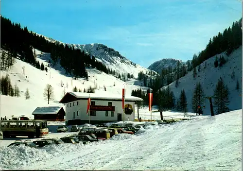 8090 - Salzburg - Altenmarkt im Pongau , Skigebiet Zauchensee , Talstation des Gamskogelliftes , Gamskogelbahn - gelaufen 1973