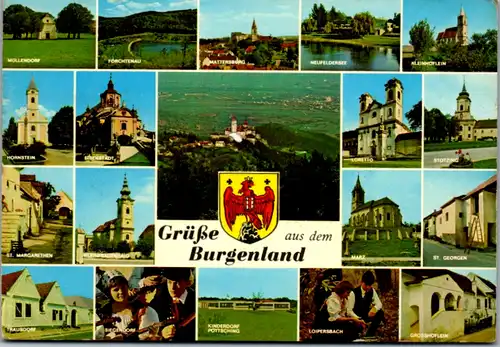 8110 - Burgenland - Müllendorf , Hornstein , Trausdorf , Loipersbach , Marz , Mattersburg , Mehrbildkarte - gelaufen 1985