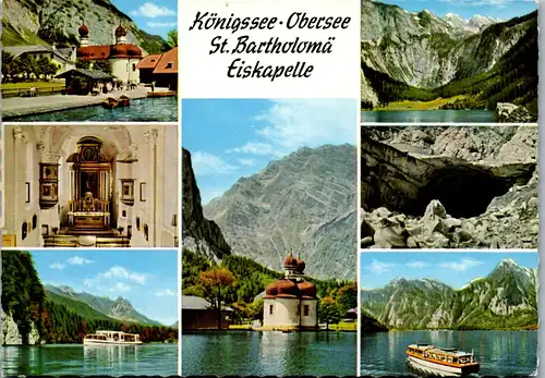 8120 - Deutschland - St. Bartholomä am Königssee , Obersee , Eiskapelle , Mehrbildkarte - nicht gelaufen