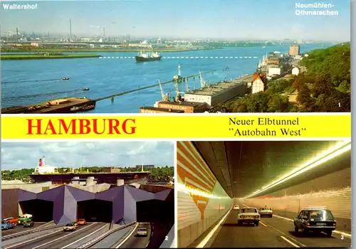 8126 - Deutschland - Hamburg , Neuer Elbtunnel , Autobahn West , Tunnelportal - nicht gelaufen