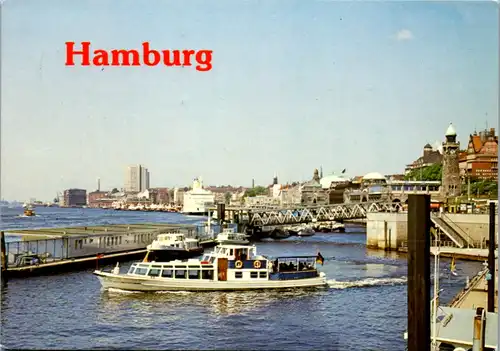 8131 - Deutschland - Hamburg , St. Pauli Landungsbrücken , Schiff , Boot - gelaufen 1991