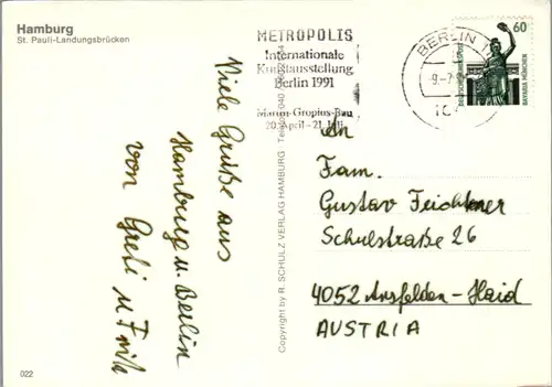 8131 - Deutschland - Hamburg , St. Pauli Landungsbrücken , Schiff , Boot - gelaufen 1991