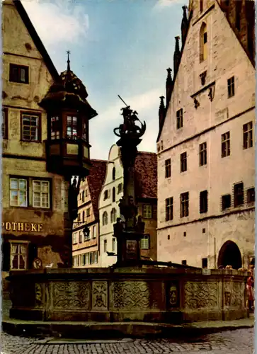 8157 - Deutschland - Rothenburg ob der Tauber , St. Georgsbrunnen , Brunnen - nicht gelaufen