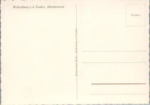 8158 - Deutschland - Rothenburg ob der Tauber , Markusturm - nicht gelaufen