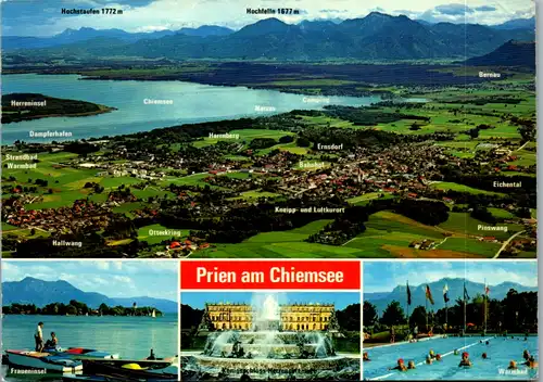 8163 - Deutschland - Prien am Chiemsee , Herreninsel m Hallwang , Pinswang , Otterkring , Ernsdorf , Panorama - gelaufen 1980